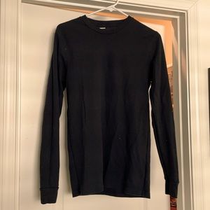 Public Opinion black waffle knit long sleeve